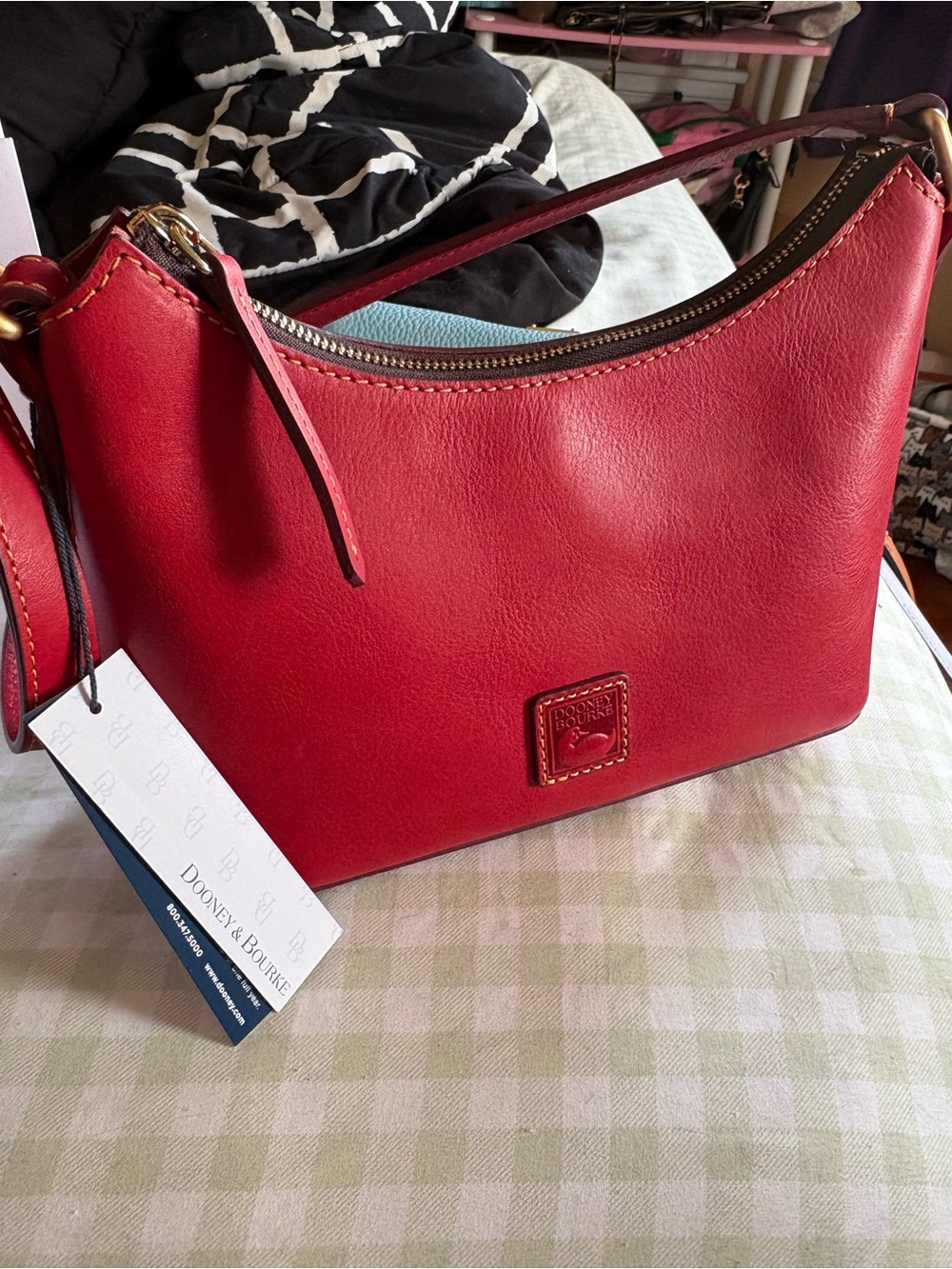 Dooney & Bourke Florentine Red Shoulder Bag Baguette